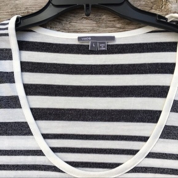 Vince Striped Variegated Long Sleeve Top L - Picture 6 of 11